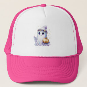 Cute Ghost Halloween Spooky Seasonal Bougie Trucker Hat