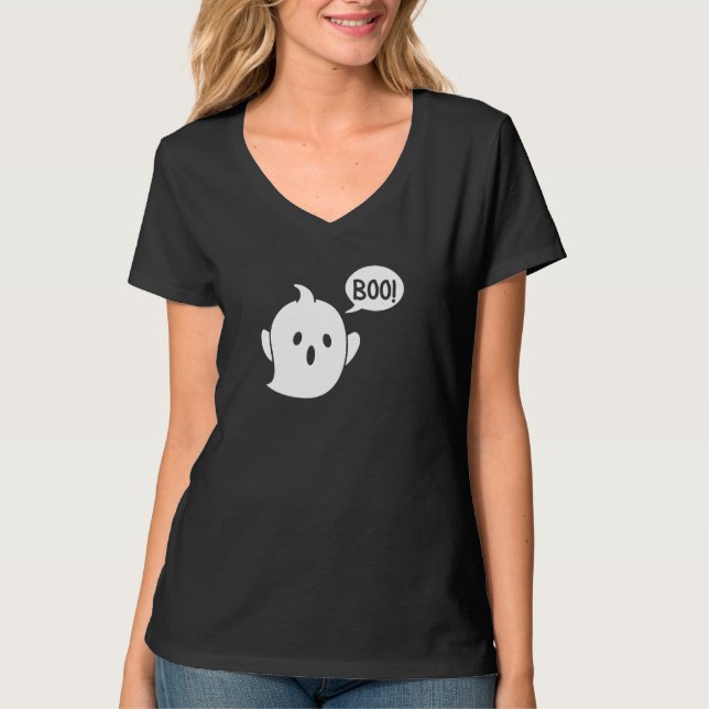 Cute Ghost Halloween T-Shirt (Front)