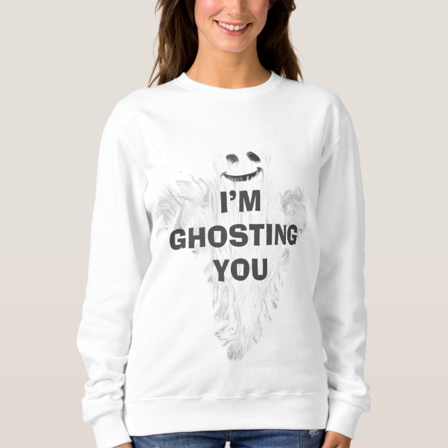 Cute Ghost Halloween T-Shirt Sweatshirt (Front)