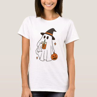 Cute Ghost Halloween T‑Shirt T-Shirt