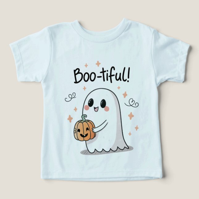 “Cute Ghost Halloween Toddler T-Shirt (Design Front)
