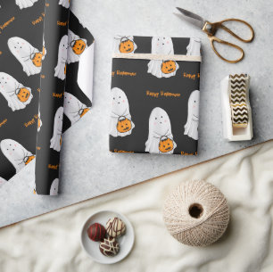 Cute Ghost Halloween Wrapping Paper