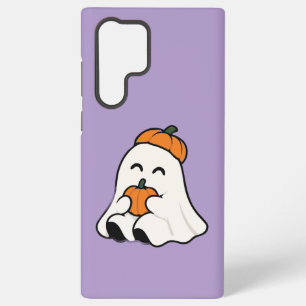 Cute Ghost Holding Pumpkin - Kawaii Halloween Samsung Galaxy S22 Ultra Case