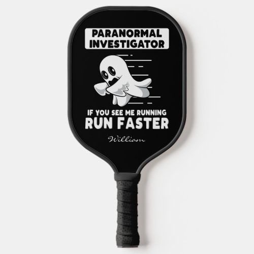 Cute Ghost Hunter Personalized Birthday Gag Pickleball Paddle