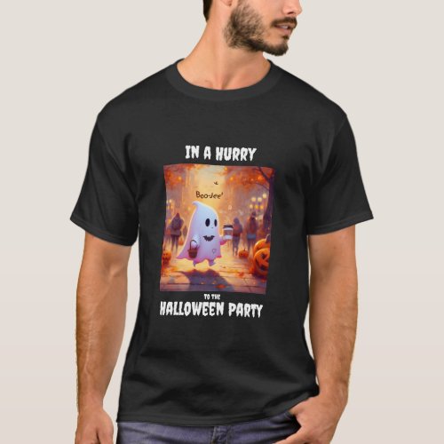 Cute ghost hurry to the party T_Shirt