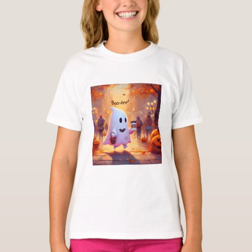 Cute ghost hurry to the party T_Shirt