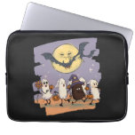 Cute Ghost Kids Trick or Treat Under Spooky Moon Laptop Sleeve