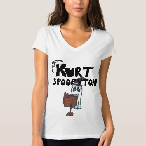 Cute Ghost Kurt Spoopyton Book Wizard T_Shirt