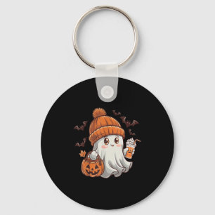 Cute Ghost Lace Toddler Ghost Pumpkin Ice Coffee H Keychain