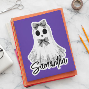 Cute Ghost Lace Vintage Halloween Custom Sticker