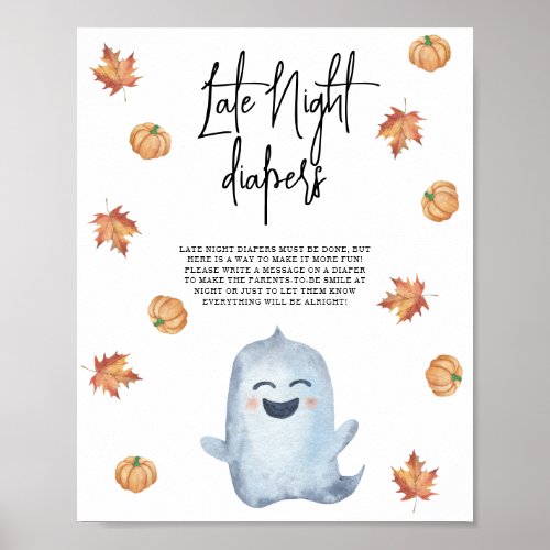 Cute ghost _ Late Night diapers Poster