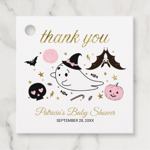Cute Ghost Little Boo Halloween Baby Shower Favor Tags