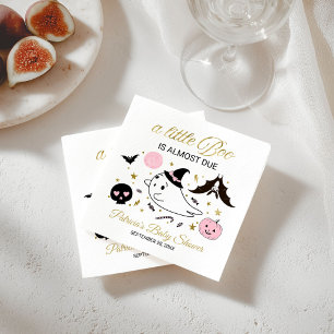 Cute Ghost Little Boo Halloween Baby Shower Napkins