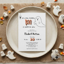 Cute Ghost Little Boo is Almost Due Baby Shower