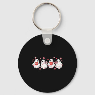 Cute Ghost Love Hearts Valentines Day Womens Teens Keychain