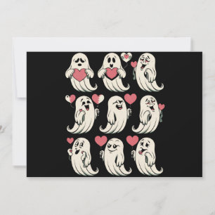 Cute Ghost Lover Heart Valentines Day Funny Couple Holiday Card