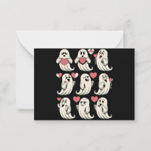 Cute Ghost Lover Heart Valentines Day Funny Couple Note Card