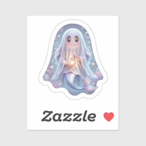 Cute Ghost Mermaid Sticker
