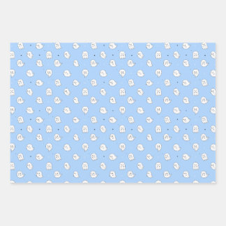 Cute Ghost Multi colour Pattern Wrapping Paper Sheets