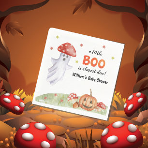 Cute Ghost Mushroom Halloween Baby Shower Napkins