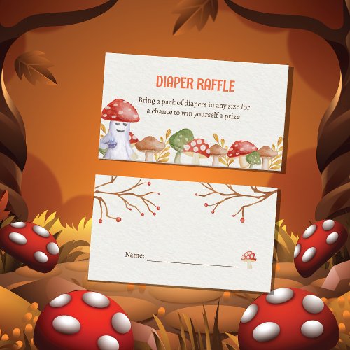 Cute Ghost Mushroom Halloween Diaper Raffle  Enclosure Card