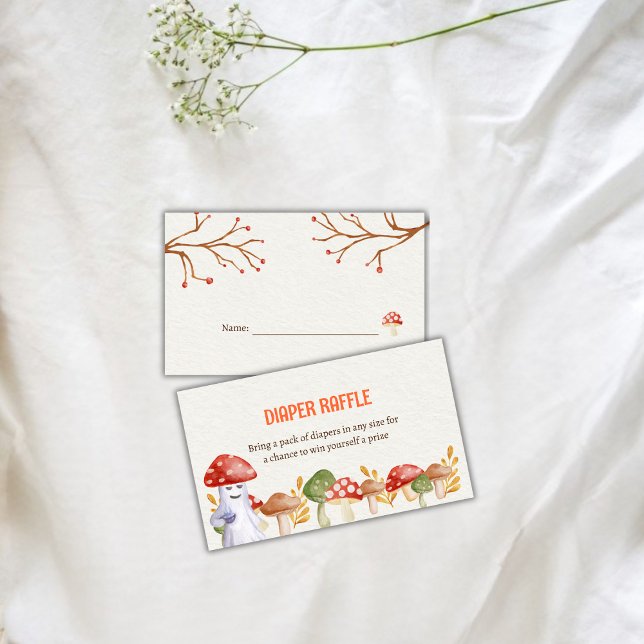 Cute Ghost Mushroom Halloween Diaper Raffle  Enclosure Card (Cute Ghost Mushroom Halloween Diaper Raffle Enclosure Card)