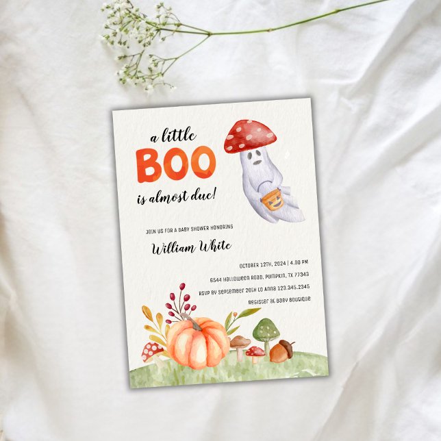 Cute Ghost Mushroom Halloween Fall Baby Shower Invitation (Cute Ghost Mushroom Halloween Fall Baby Shower Invitation)