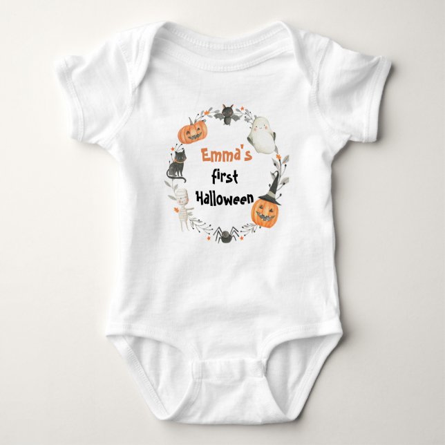 Cute Ghost My First Halloween Baby Bodysuit (Front)