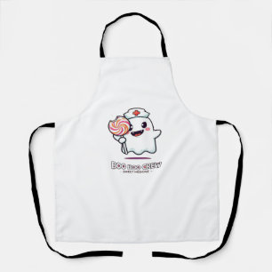 Cute Ghost Nurse Boo Boo Crew Halloween Classic T- Apron