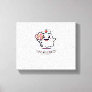 Cute Ghost Nurse Boo Boo Crew Halloween Classic T- Canvas Print