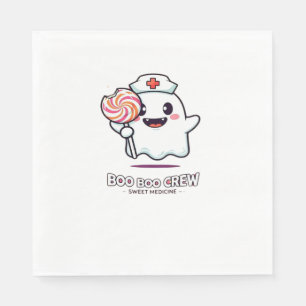 Cute Ghost Nurse Boo Boo Crew Halloween Classic T- Napkins