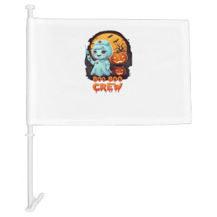 Cute Ghost Nurse - Boo Boo Crew Halloween Fun Clas Car Flag