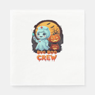 Cute Ghost Nurse - Boo Boo Crew Halloween Fun Clas Napkins