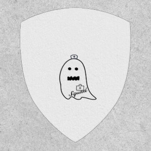Cute Ghost Nurse Halloween Hand drawn Hospital Sta Patch