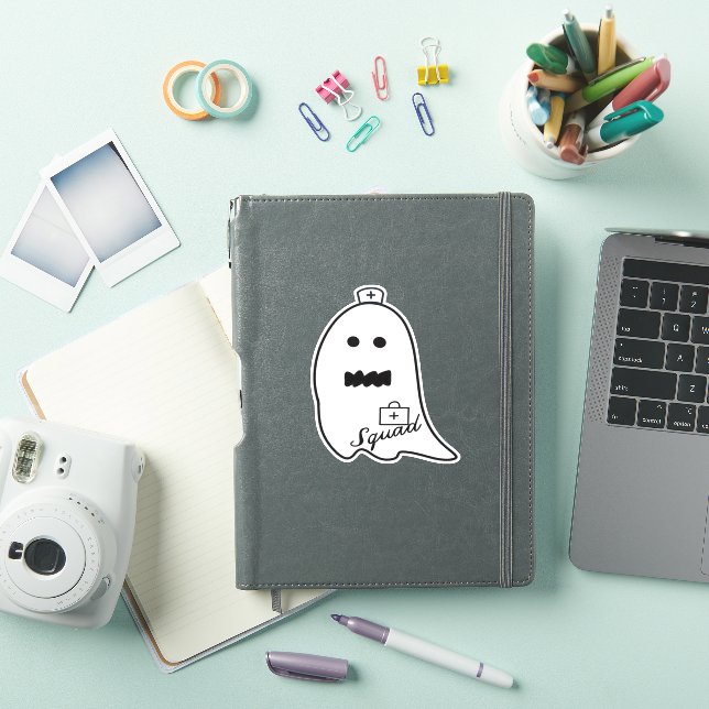 Cute Ghost Nurse Halloween Hand drawn Hospital Sta Sticker (iPad Cover)
