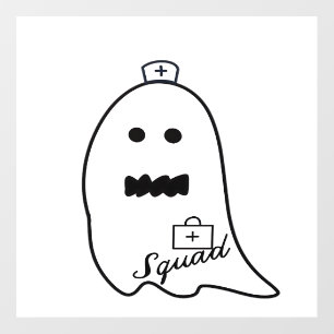 Cute Ghost Nurse Halloween Hand drawn Hospital Sta Wall Decal