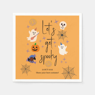 Cute Ghost Office Family Halloween Party Napkins