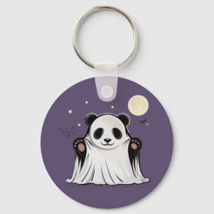 Cute Ghost Panda Under the Moon Keychain