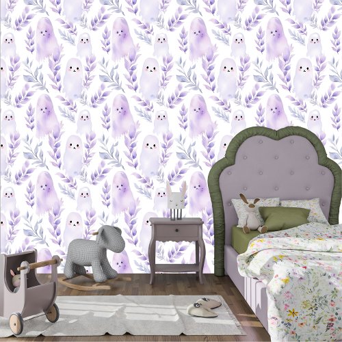 Cute Ghost Pastel Halloween Seamless Design  Wallpaper