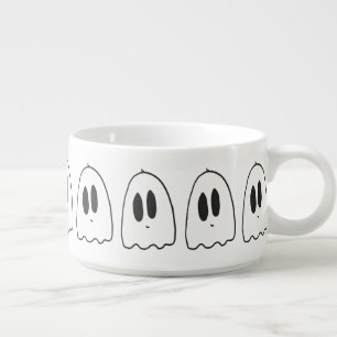 Cute Ghost Pattern Friendly Ghost Ceramic Soup Bowl