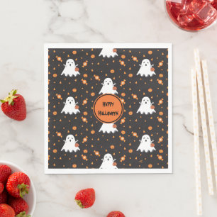 Cute Ghost Pattern Halloween Paper Napkins