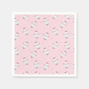 Cute Ghost Pattern on Pink Background Napkins