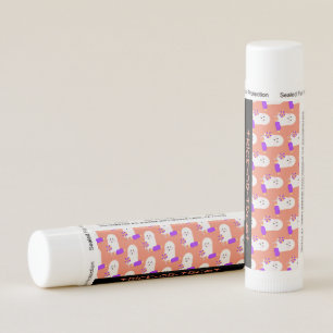 Cute Ghost Pattern Thank You Halloween Party Lip Balm