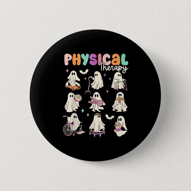 Cute Ghost Physical Therapy Pt Physical Therast Ha Button (Front)