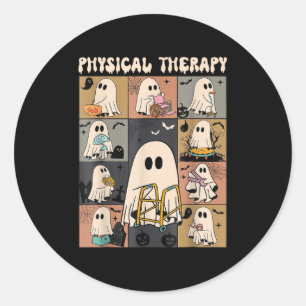 Cute Ghost Physical Therapy Pt Physical Therast Ha Classic Round Sticker
