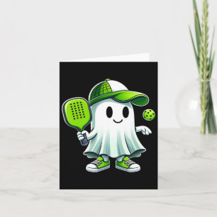 Cute Ghost Playing Picklebyll - Funny Picklebyll P Card