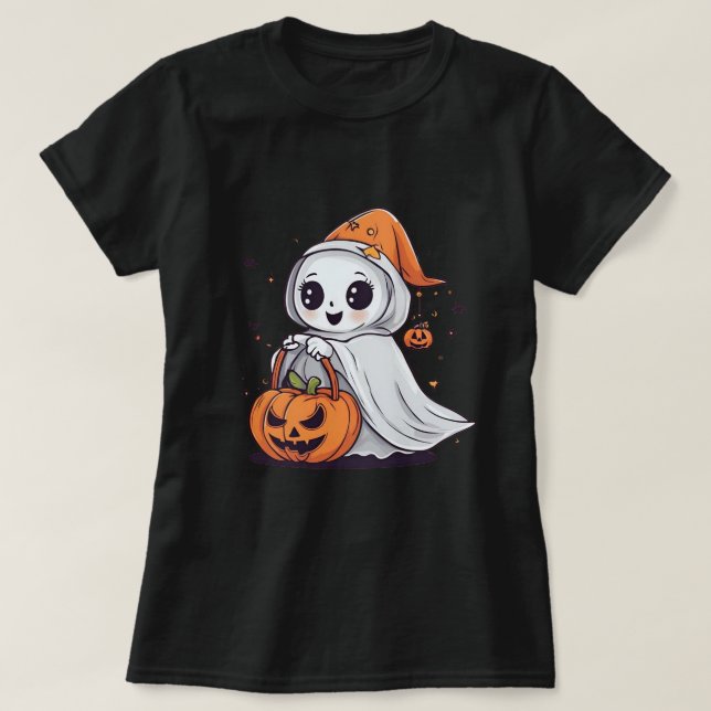 cute ghost png ghostface halloween shirt (Design Front)
