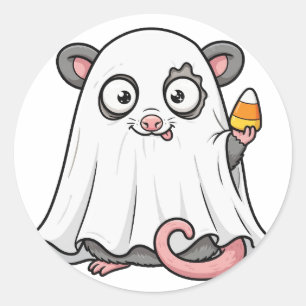 Cute Ghost Possum Halloween Sticker