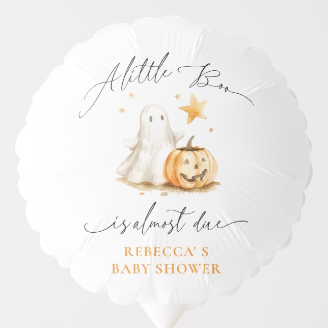 Cute Ghost Pumpkin Boo Halloween Baby Shower  Balloon (Front)