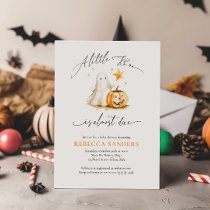 Cute Ghost Pumpkin Boo Halloween Baby Shower Invitation